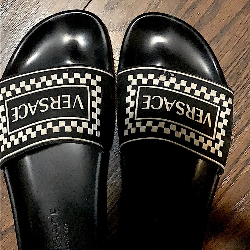 Checkered Versace Slides